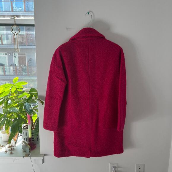 Betsey Johnson Pink Teddy Wool Peacoat Size Medium - Picture 4 of 6